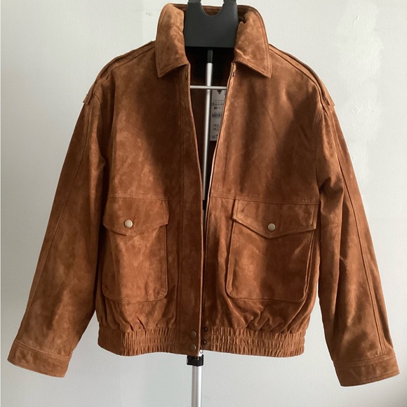 Zara Jackets & Blazers - Zara Genuine Leather Suede Bomber Jacket